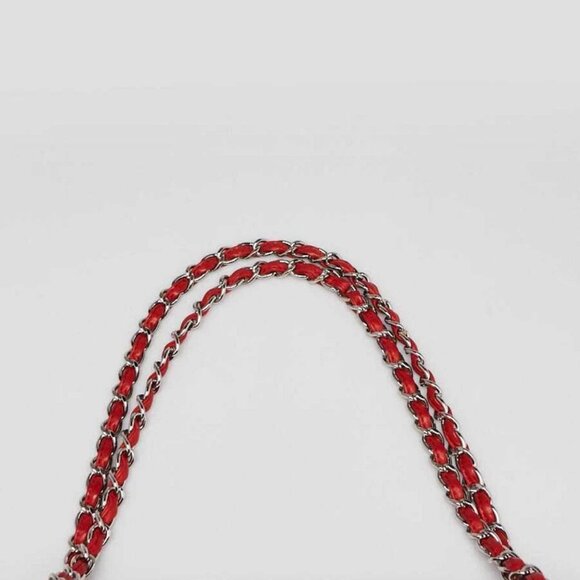 Chanel Red Quilted Lambskin Leather Classic Maxi Double Flap Bag - Picture 6 of 10